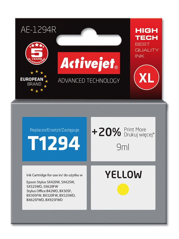 Activejet Activejet EXPACJAEP0224. Colour ink type: Inkt op pigmentbasis, Volume gekleurde inkt: 7 ml, Aantal per verpakking: 1 stuk(s)